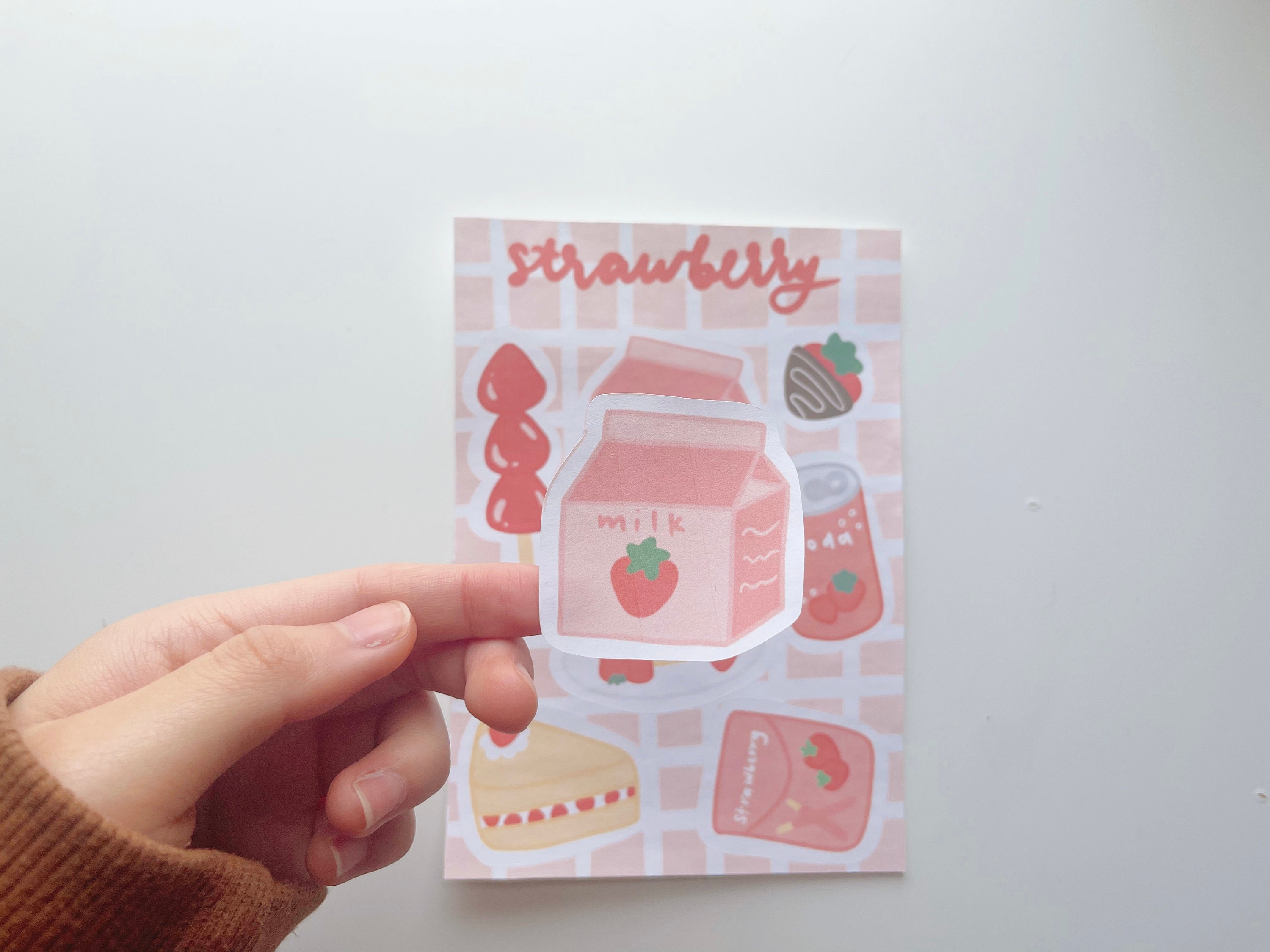 Aesthetic strawberry sticker sheet | Etsy