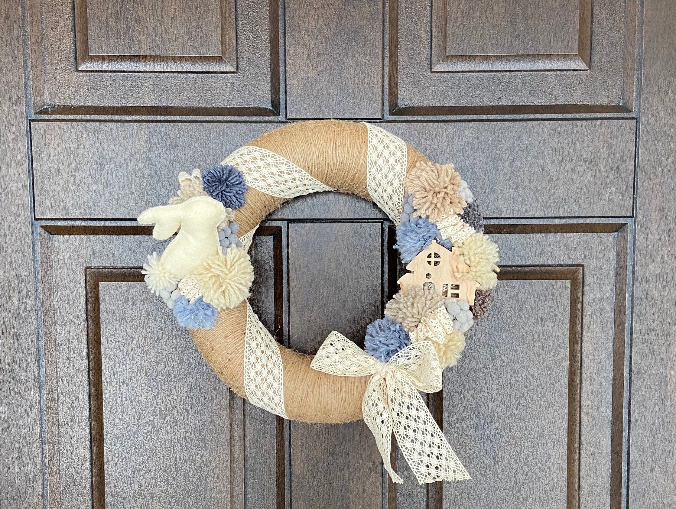 Rustic front door wreath. Outdoor rustic wreath. Spring Etsy