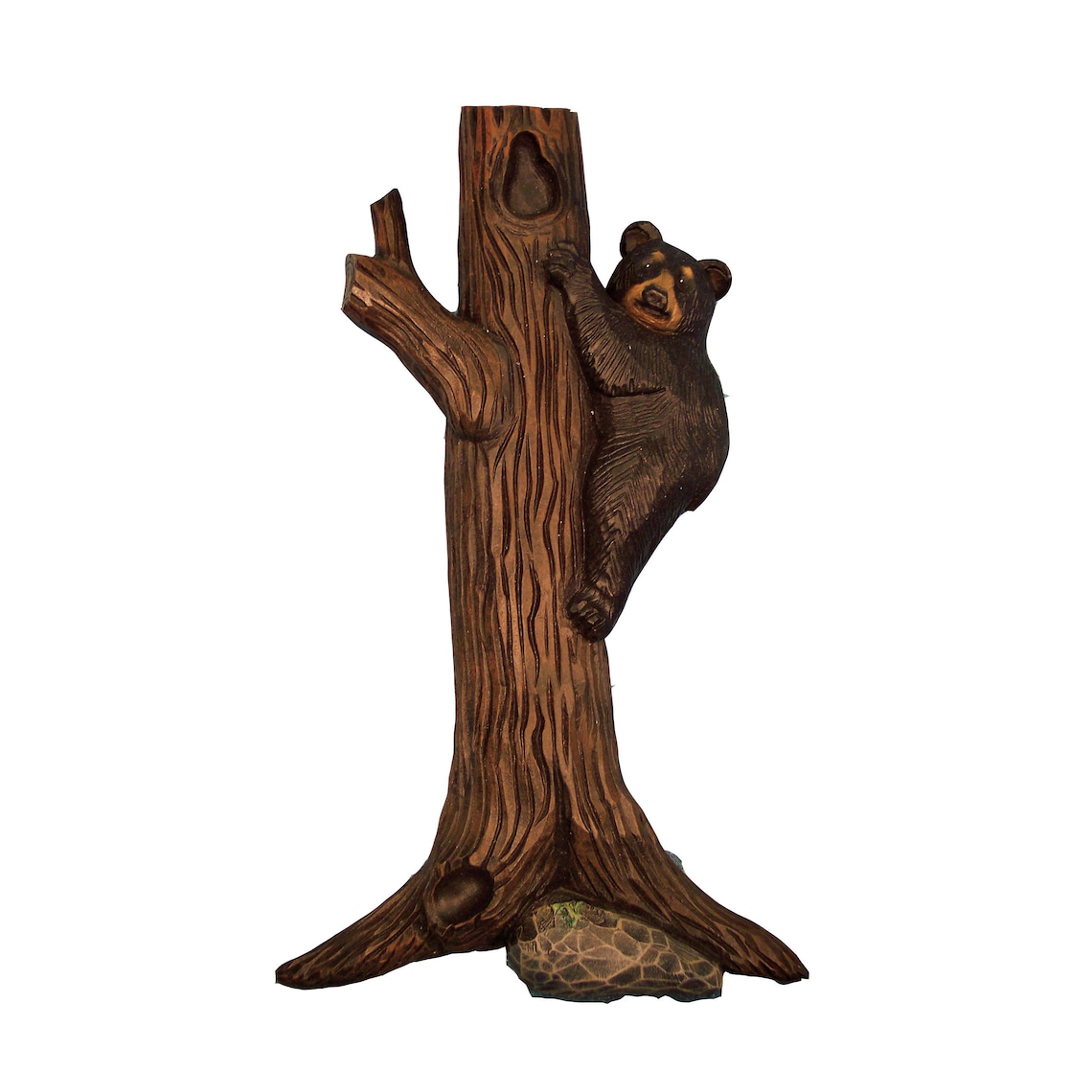 Black Bear Cub Climbing Tree Wall Sculpture Etsy