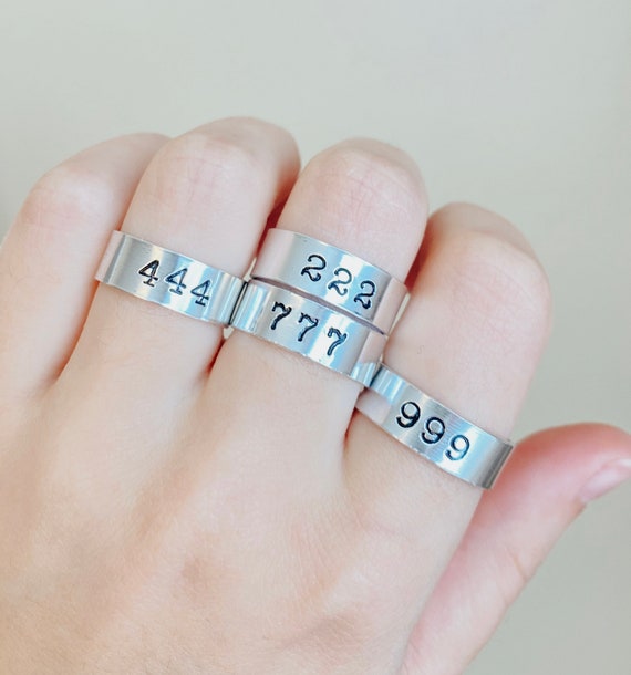 Angel Number Stamped Ring Etsy Ireland