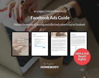 Facebook Ads Guide with MASTER RESELL RIGHTS! | Private Label Rights, Digital Products, Advertising, Business