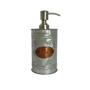 Rustic Soap Dispenser, Liquid Soap Dispenser for Kitchen & Bathroom, Galvanized Soap Dispenser