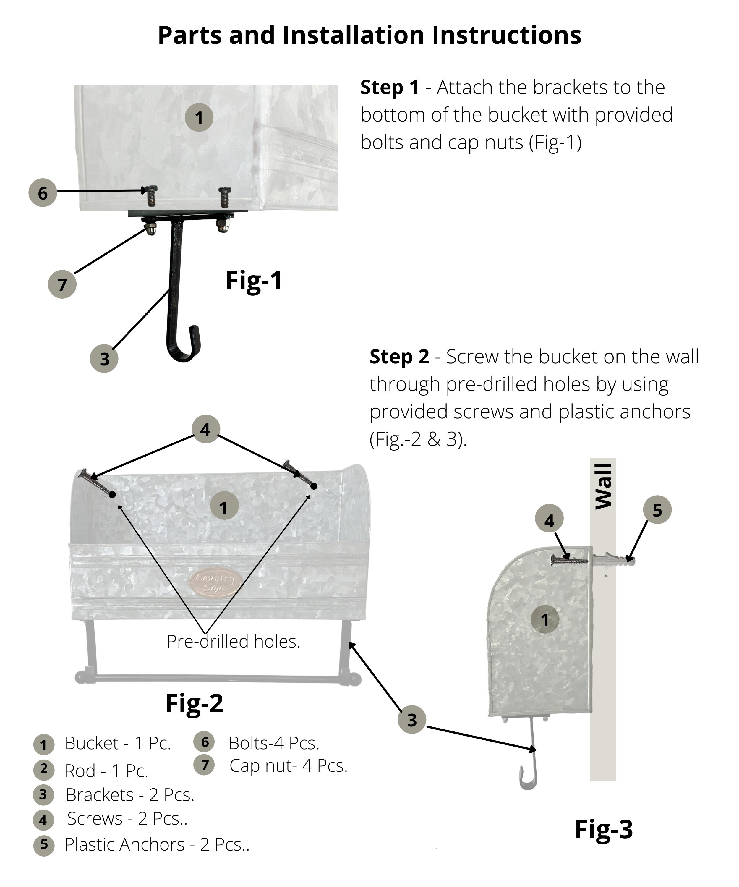 Rustic Galvanized Metal Paper Towel Holder