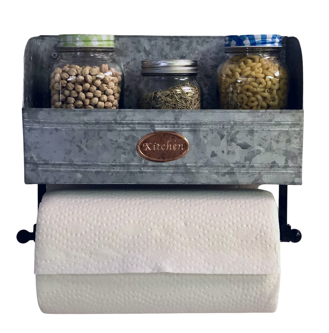 Farmhouse Paper Towel Holder Wall Mount Kitchen Towel Holder Etsy