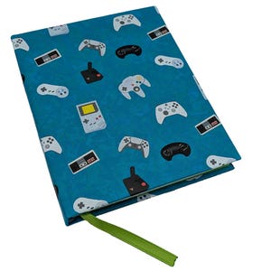Handmade Notebook with Game Controller Design | Blue Retro Gaming Journal 4.25 x 5.5