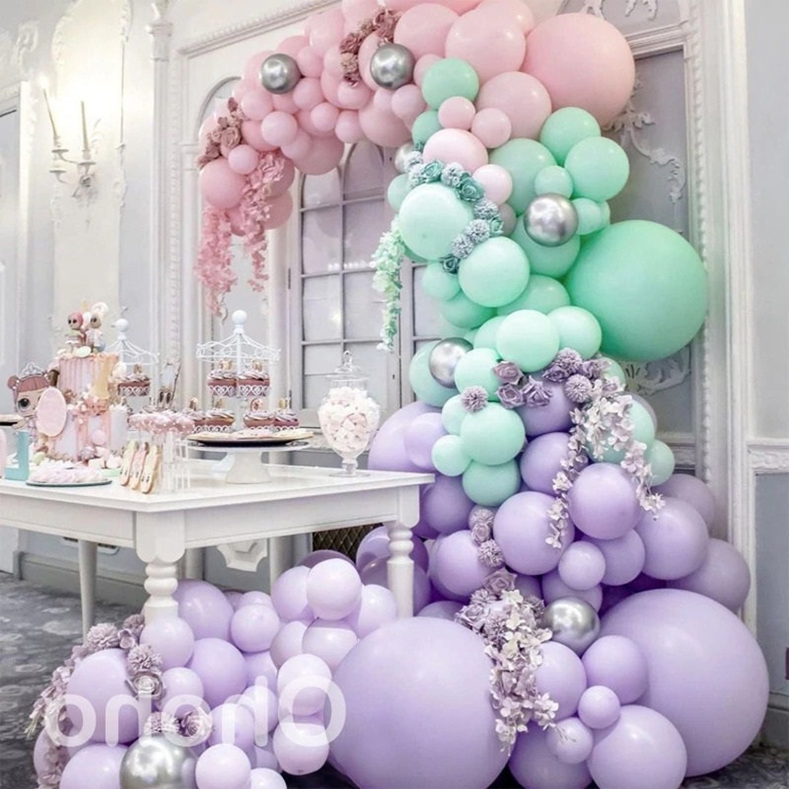 169Pcs Pink Green Purple Pastel Macaron Balloon Garland Arch | Etsy