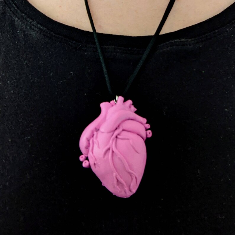 Pastel Goth Cute Creepy Anatomical Heart Pendant Realistic Etsy