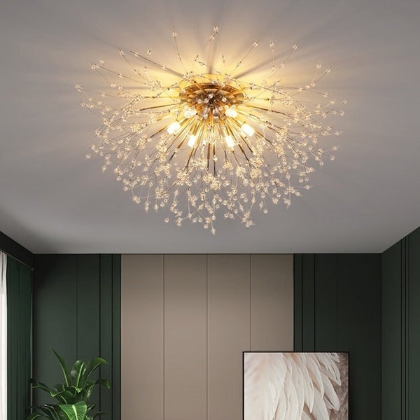 Dandelion Modern Ceiling Light - Starburst Chandelier - Snowflake Lamp - Creative Lighting Fixture -  Decorative Surface Mount Light