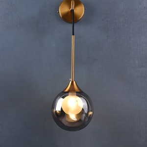 Modern Glass Ball Wall Lamp - Gold Sconce - Bedside Lighting Fixture - Home Decor Light - Mid Century Indoor Corridor Wall Light -Night Lamp