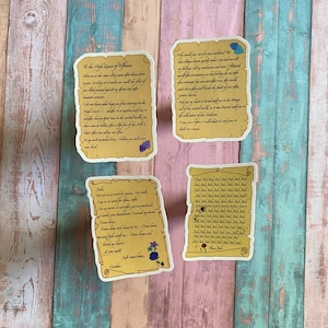 Lettere di Cardan a Jude Sticker Set / Jude e Cardan Quotes / Gli adesivi del principe crudele / Adesivi libreschi