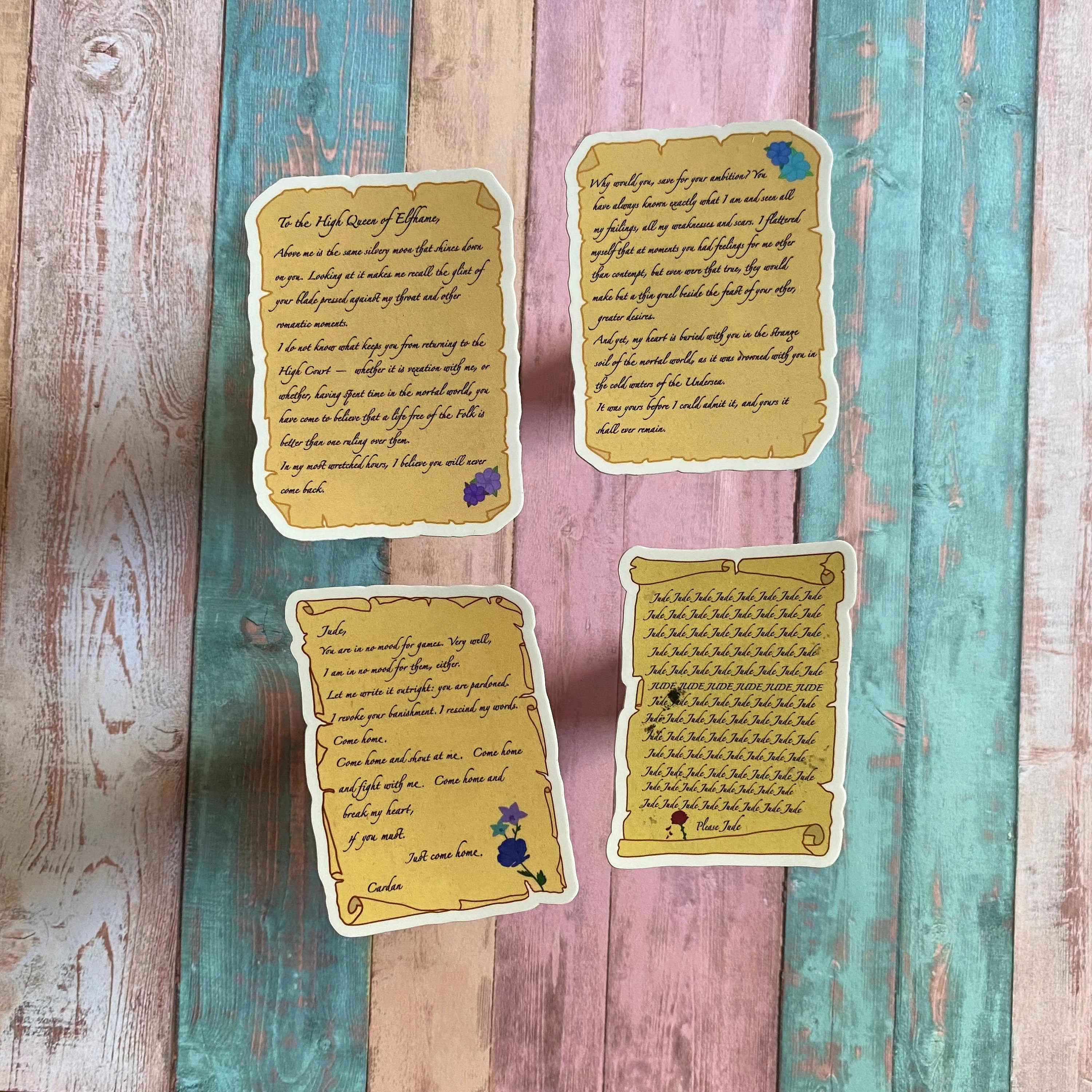 Cardan and Jude Letter Stickers: Cruel Prince Quote Set - Etsy