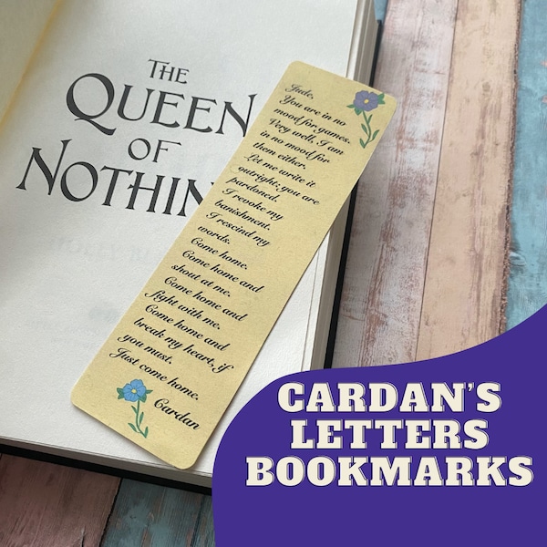 Cardan's Letters Bookmarks | The Cruel Prince, The Folk of the Air Bookmark | The Queen of Nothing