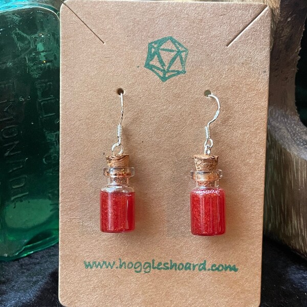 Potion Bottle Earrings - Potion of Greater Healing