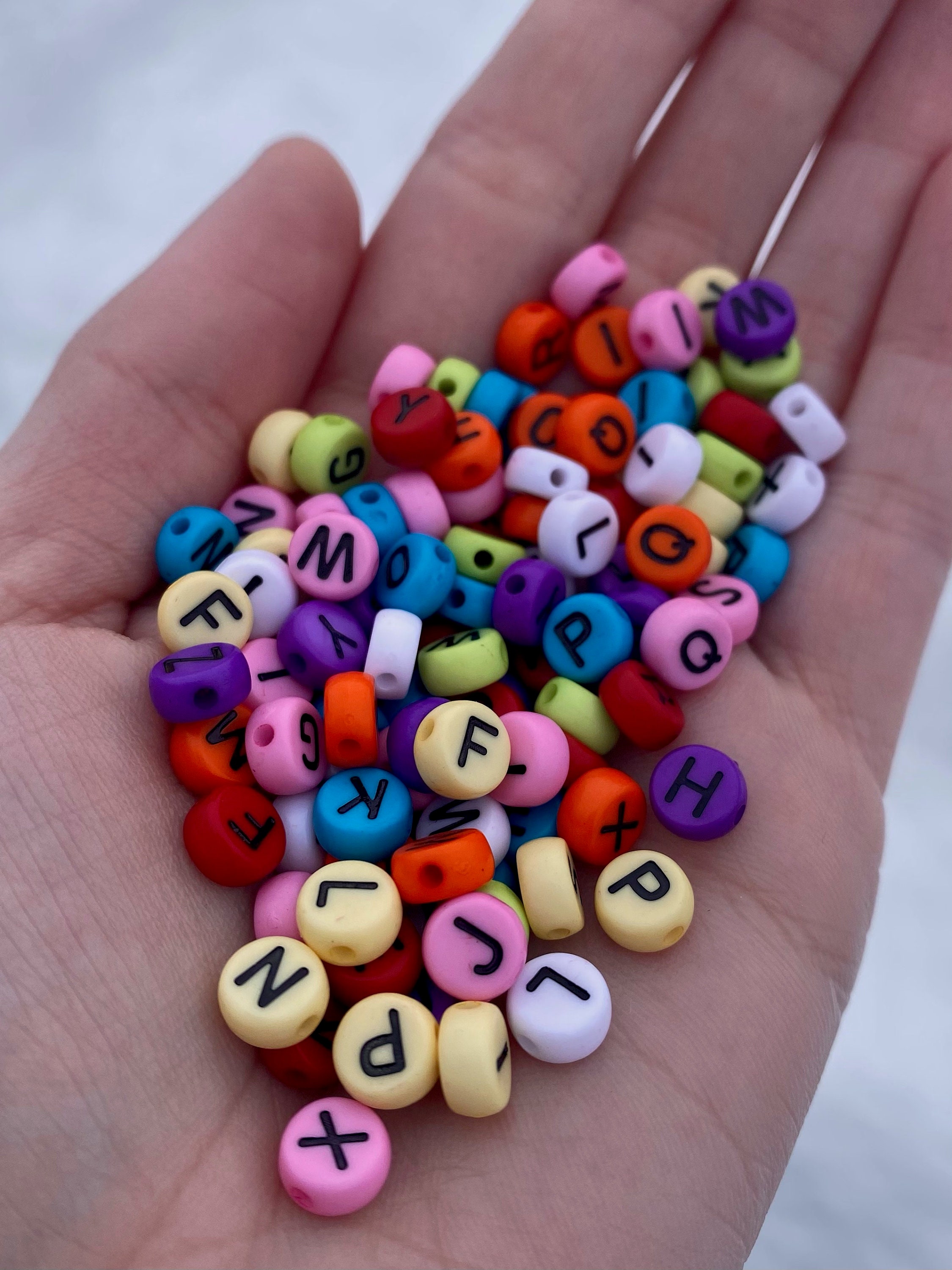 Coloured Alphabet Letter Beads, Letter Beads, Acrylic Letter Beads