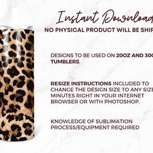 Leopard 20 Oz Skinny Tumbler Sublimation Design Template Cheetah ...