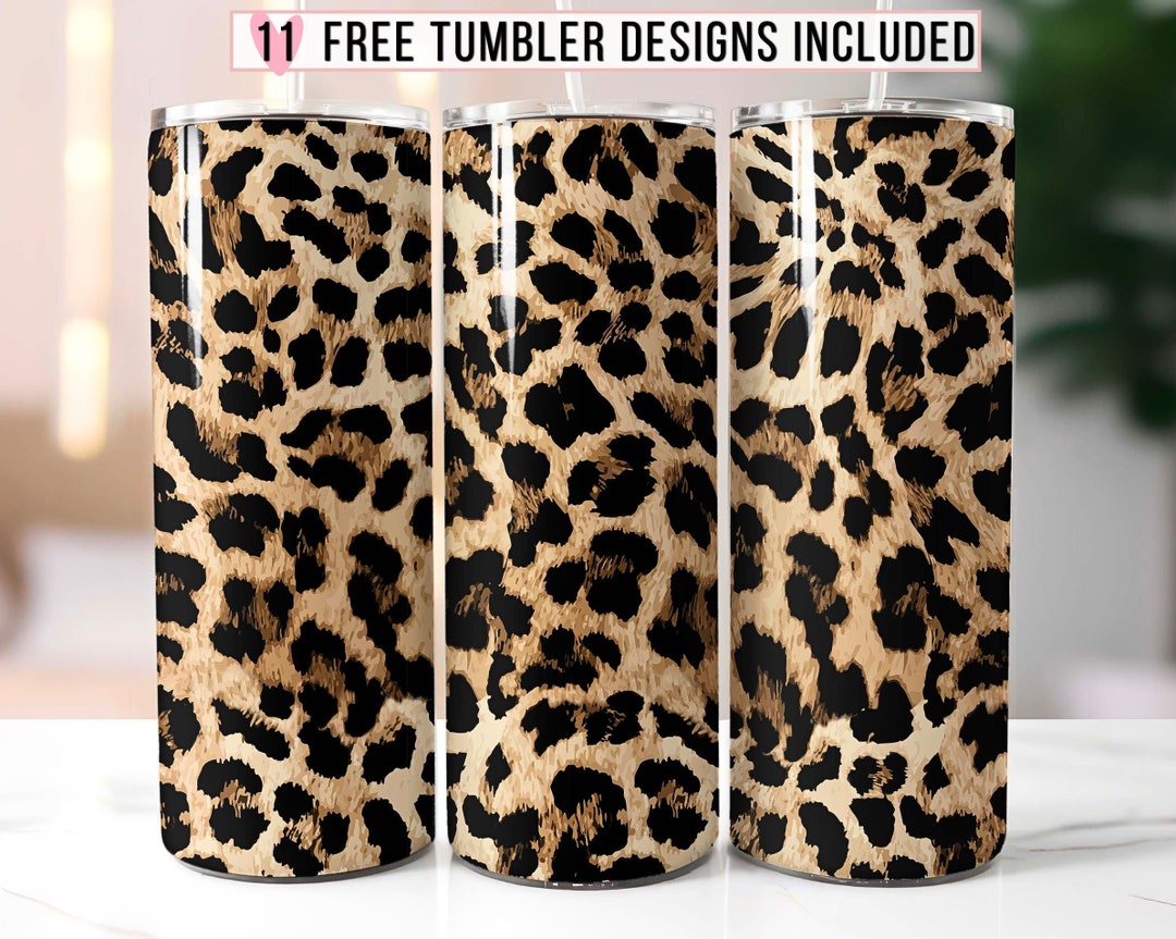Leopard 20 Oz Skinny Tumbler Sublimation Design Template Cheetah ...