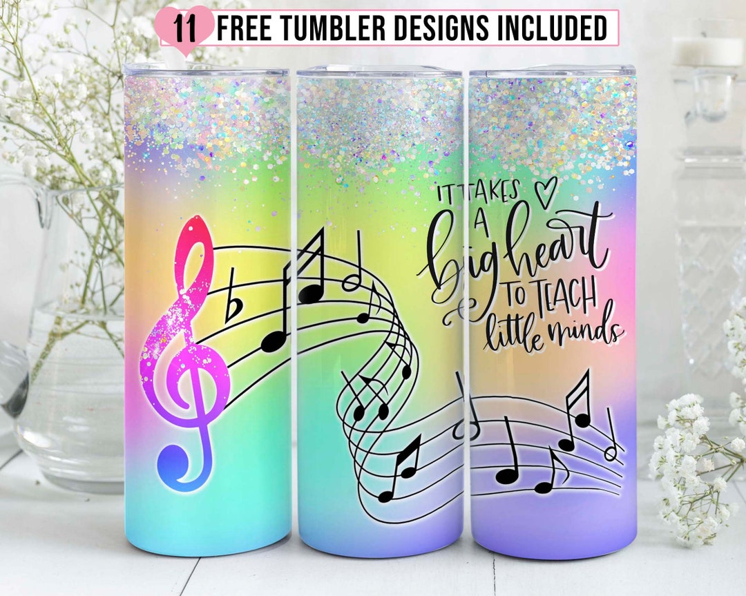 Music Teacher Tumbler 20oz Skinny Tumbler Design Sublimation, Musician