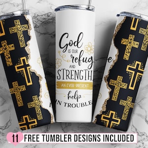 Faith Bible Verse Tumbler Christian Tumbler PNG, Bible Verse Tumbler Wrap, Inspirational Tumbler Design, Skinny Tumbler Design PNG