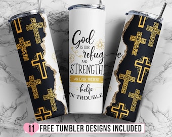 Faith Bible Verse Tumbler Christian Tumbler PNG, Bible Verse Tumbler Wrap, Inspirational Tumbler Design, Skinny Tumbler Design PNG