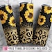 Sunflowers Tumbler Designs, Glitter Leopard 20oz Skinny Tumbler Wrap, Seamless Glitter Tumbler Template -  PNG Digital Download 