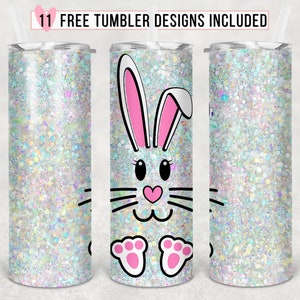 Osterhase 20oz Skinny Tumbler Sublimation Design, Ostern Tumbler Wrap, Ostern Sublimation Design für gerade/konische Tumbler - PNG