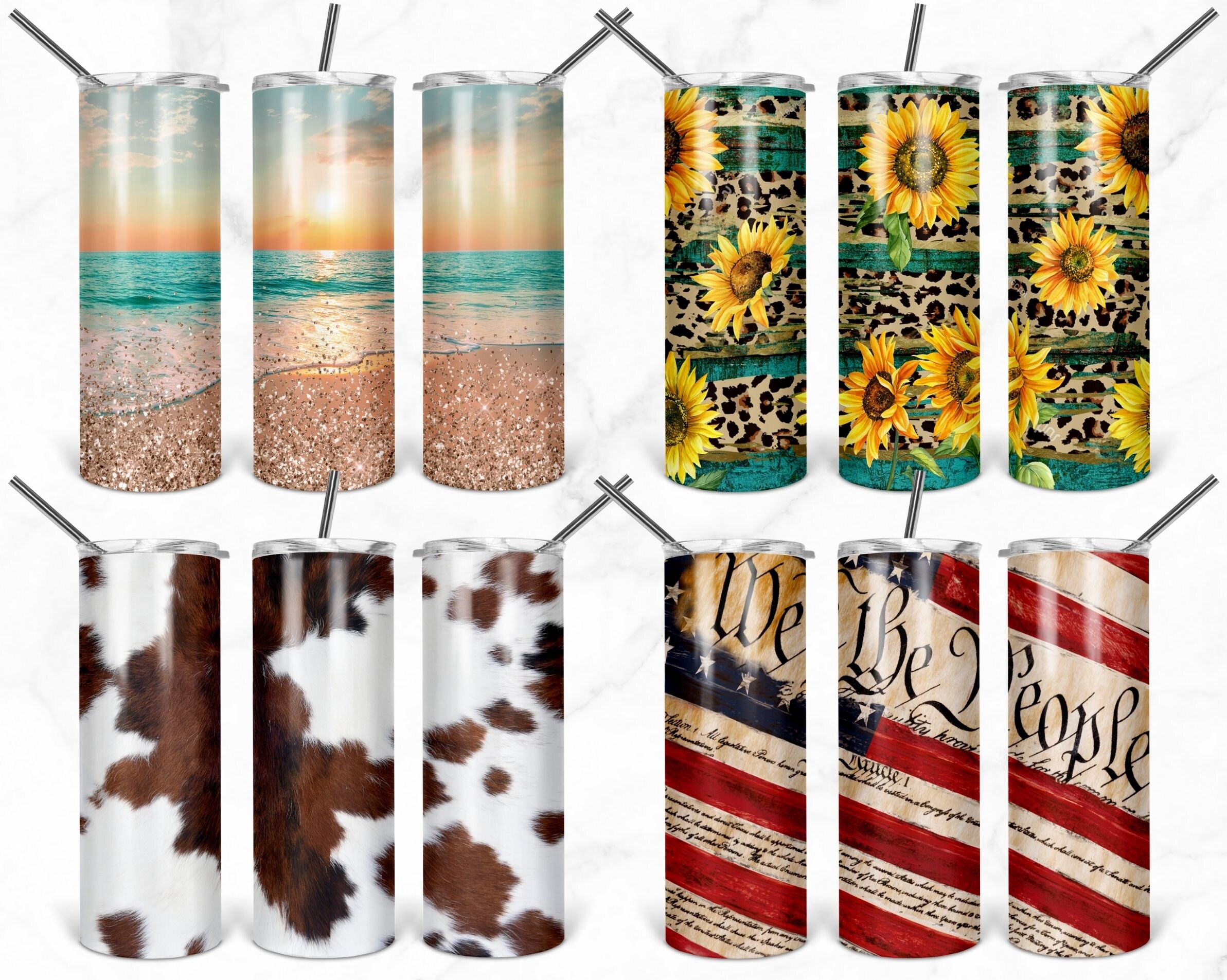 20oz Skinny Tumbler Sublimation Design Happy Fall Y'all Template for ...