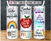 20 oz Skinny Tumbler Rainbow Glitter Teacher Tumbler, Teach Love Inspire Sublimation Design, Crayon Tumbler PNG Instant Download 