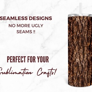 Puede incluir: Un dise&ntilde;o de sublimaci&oacute;n sin costuras de corteza de &aacute;rbol marr&oacute;n y beige. El dise&ntilde;o es perfecto para crear vasos, tazas y otras artesan&iacute;as personalizadas.