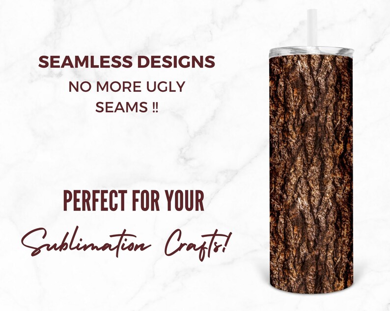 Puede incluir: Un dise&ntilde;o de sublimaci&oacute;n sin costuras de corteza de &aacute;rbol marr&oacute;n y beige. El dise&ntilde;o es perfecto para crear vasos, tazas y otras artesan&iacute;as personalizadas.