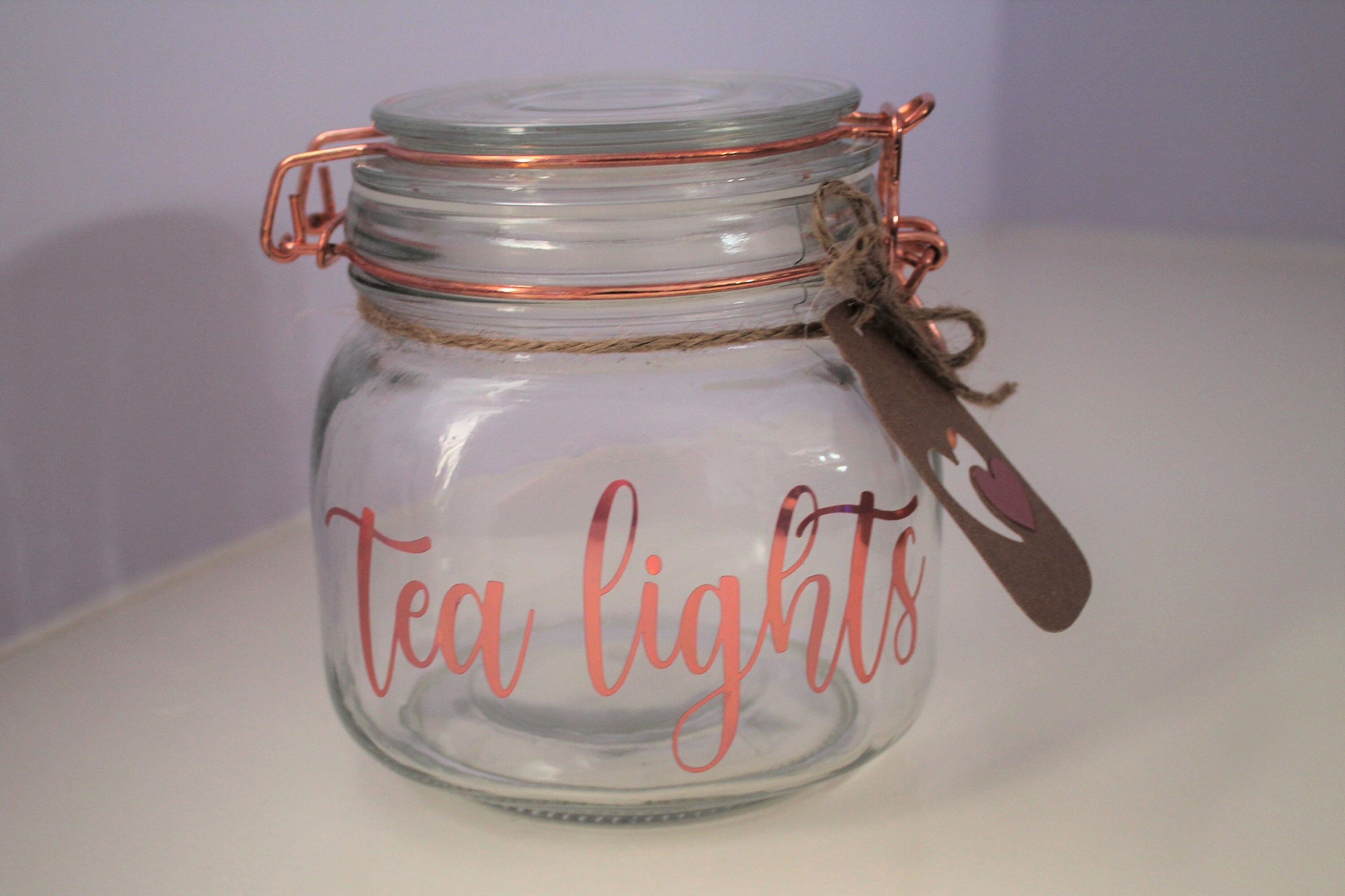 Tea Lights Wax Melts Container Glass Jar Flip Rose Gold Lid Etsy