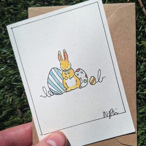 Mini carte de voeux de lapin de Pâques | Carte de joyeuses Pâques