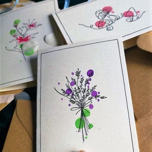Minis cartes de départ « Bouquet Trio »