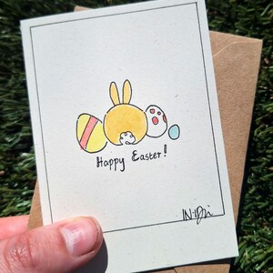 Mini carte de voeux de lapin de Pâques | Carte de joyeuses Pâques