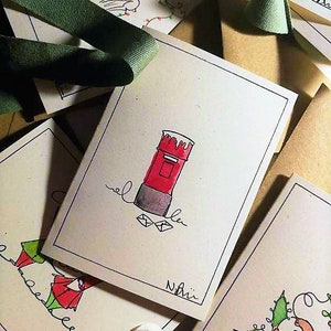 Mini biglietto di Natale Vintage Postbox