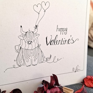 Happy Valentine&#39;s Large Card | Highland Cow