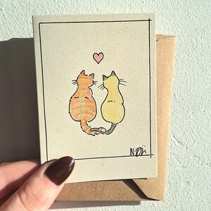 Cute Cats Valentine's card | mini greeting card