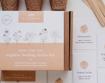 Grow Your Own, Organic Healing Herbs Seed Kit, Eco gifts for her