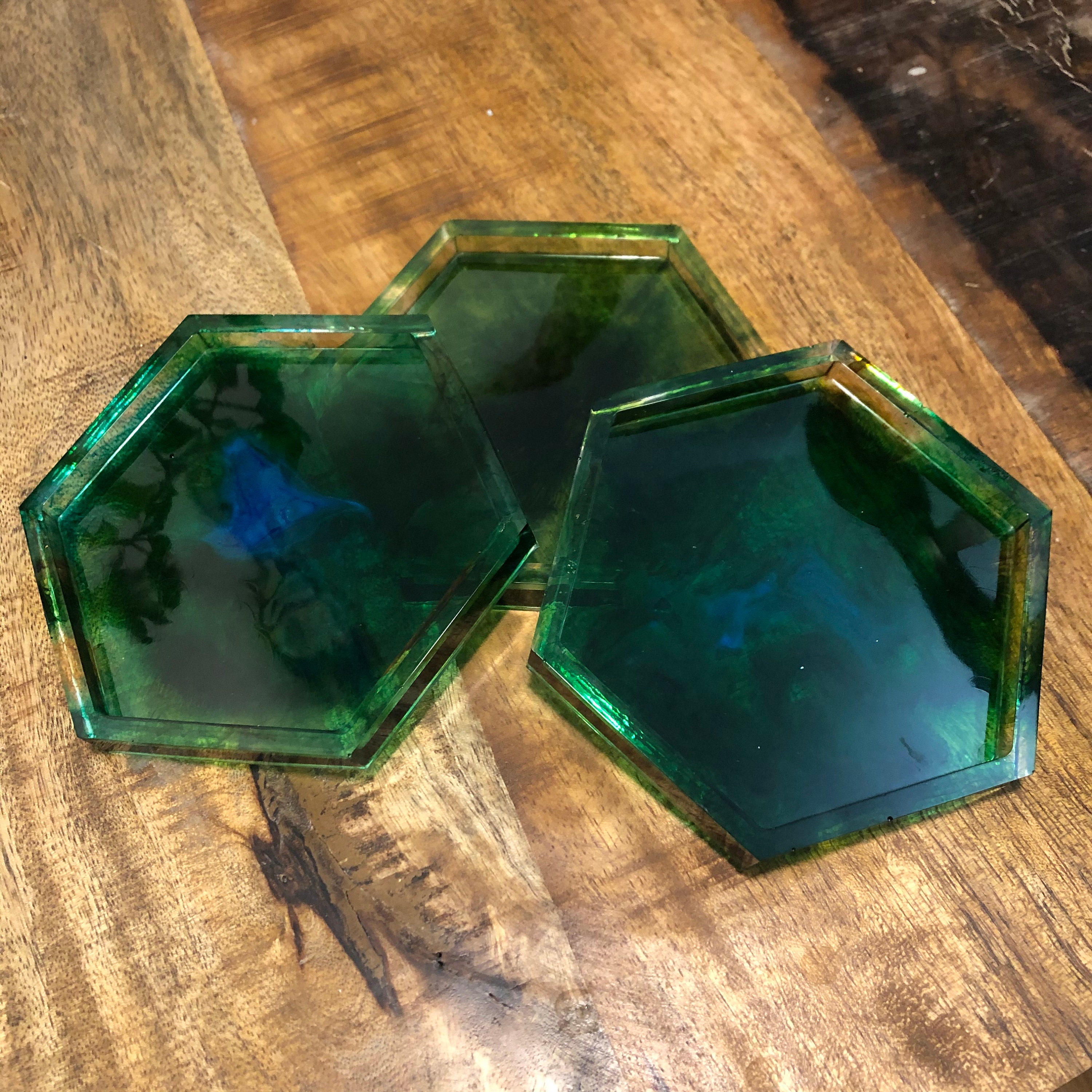 Epoxy resin coasters set of 4 Etsy