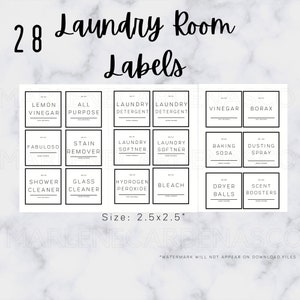 Printable Modern Laundry Room Labels Minimalist Laundry Room Labels Contemporary Laundry Room Labels Instant Download PNG PDF image 1