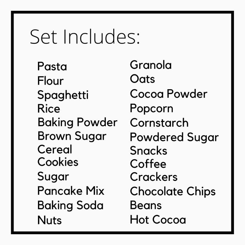 Printable Modern Pantry Labels Minimalist Pantry Labels Etsy