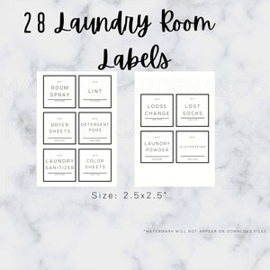 Printable Modern Laundry Room Labels Minimalist Laundry Room Labels Contemporary Laundry Room Labels Instant Download PNG PDF image 2