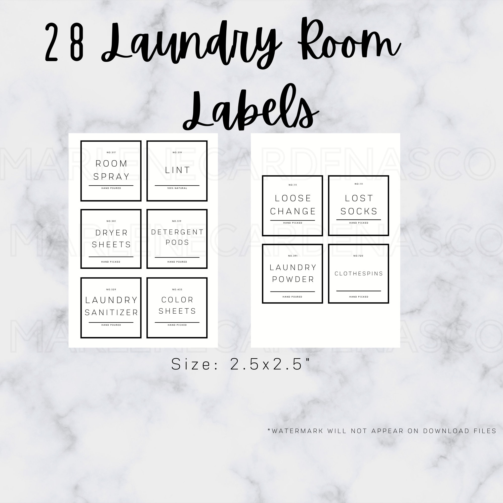 Clean-Modern Laundry Room Essentials Labels – Paper & Pear