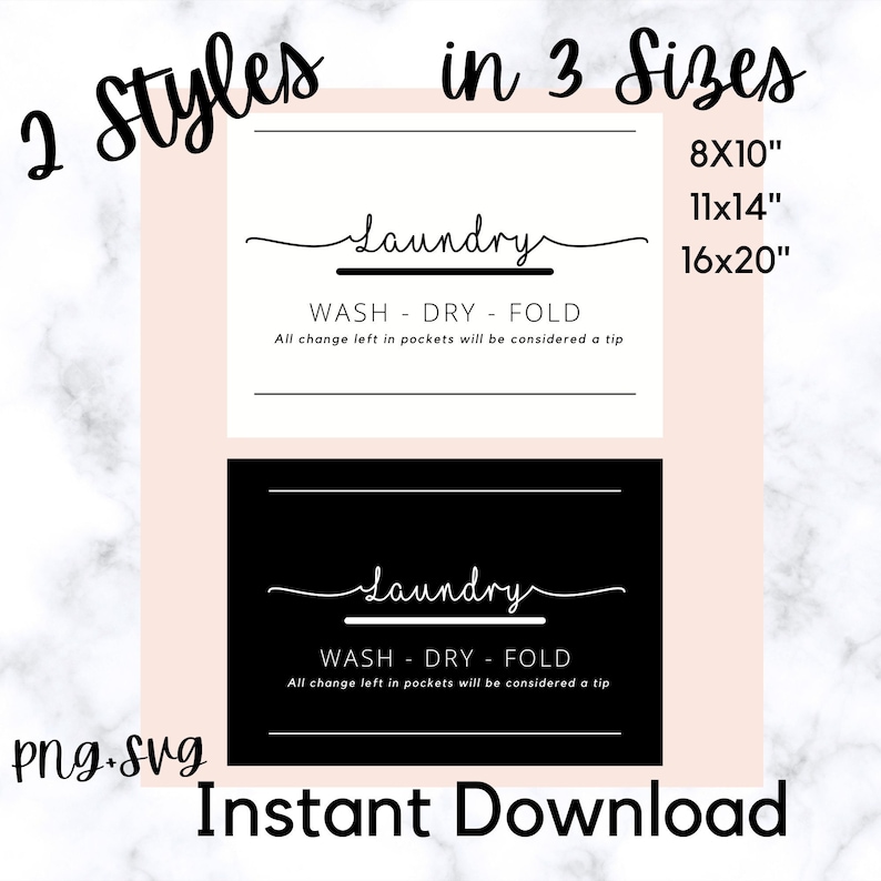 Modern Laundry Room Wall Art Instant Download 8x10 image 1