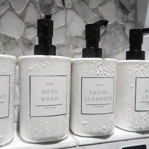 Printable Modern Minimalist Bathroom Labels | Contemporary Bathroom Labels | PNG + PDF