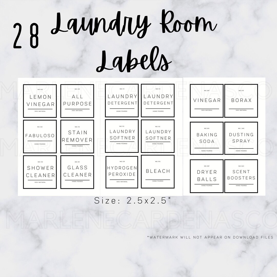 Printable Modern Laundry Room Labels Minimalist Laundry Room Labels