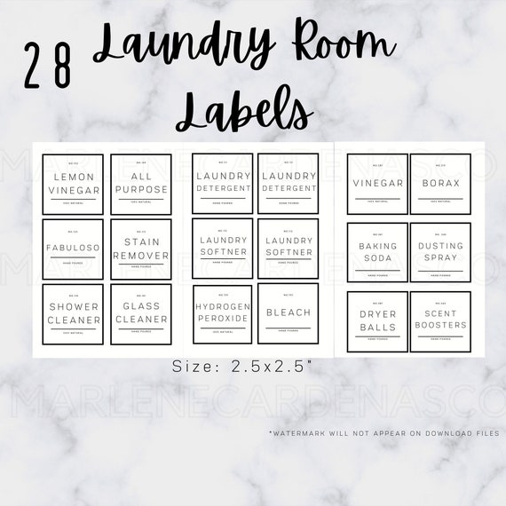 Printable Modern Laundry Room Labels Minimalist Laundry Room