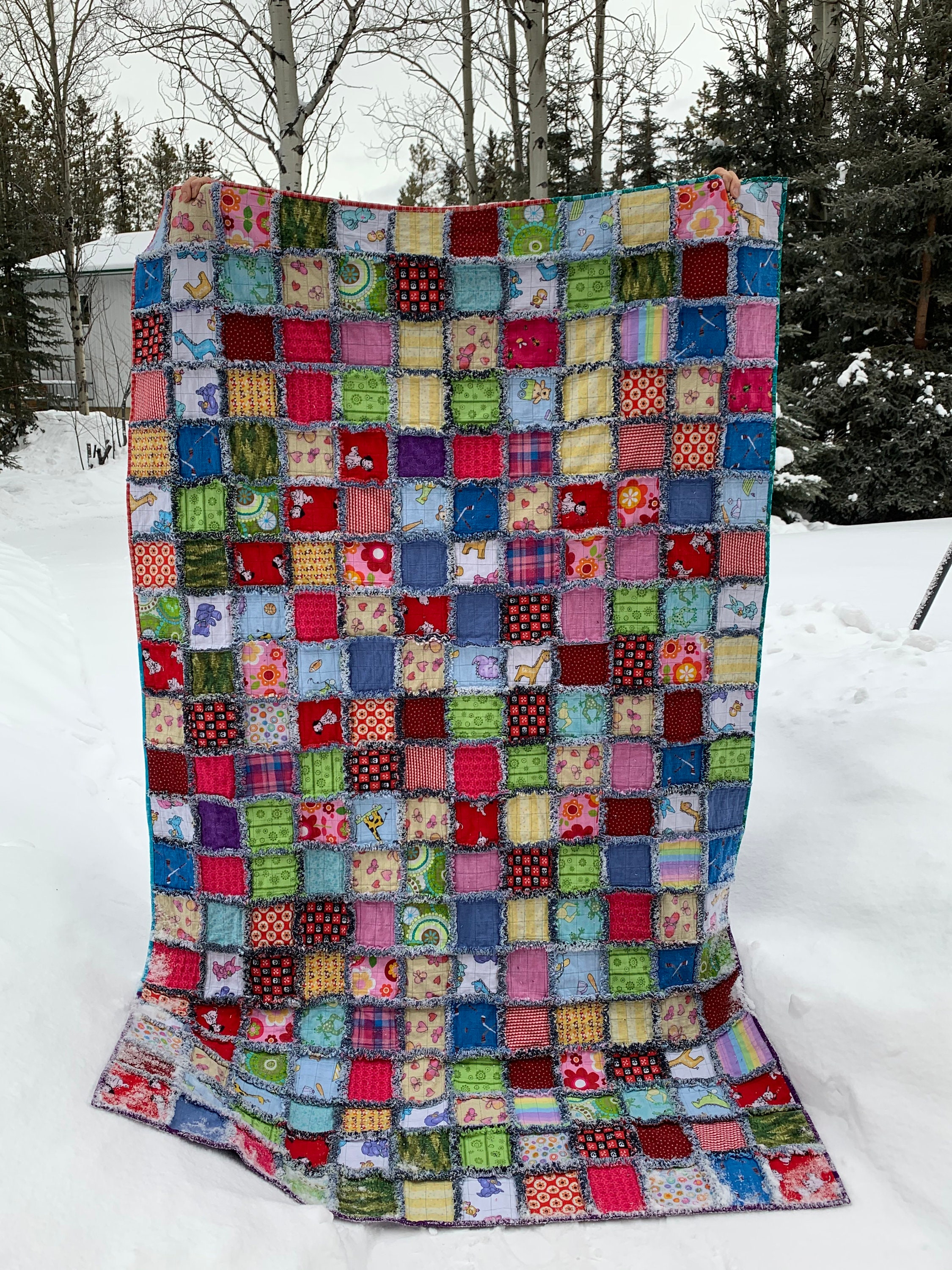 Raggy Quilt Flannel and Denim Etsy