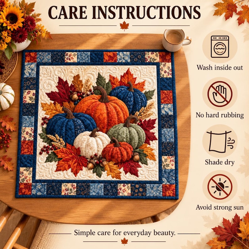 Wildflower Patchwork Quilted Table Topper, Floral Table Mat - Etsy UK