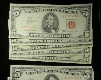 5 Dollar Bill Etsy