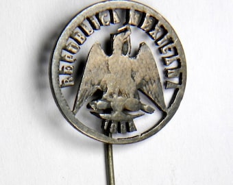 1888 Mexico Silver 10 Centavos Coin Cutout Tie Pin ~ BEAUTIFUL DESIGN & CRAFTMANSHIP ~ Unique Gift!